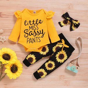 "Little Miss Sassy Pants" 3-Piece Matching Set